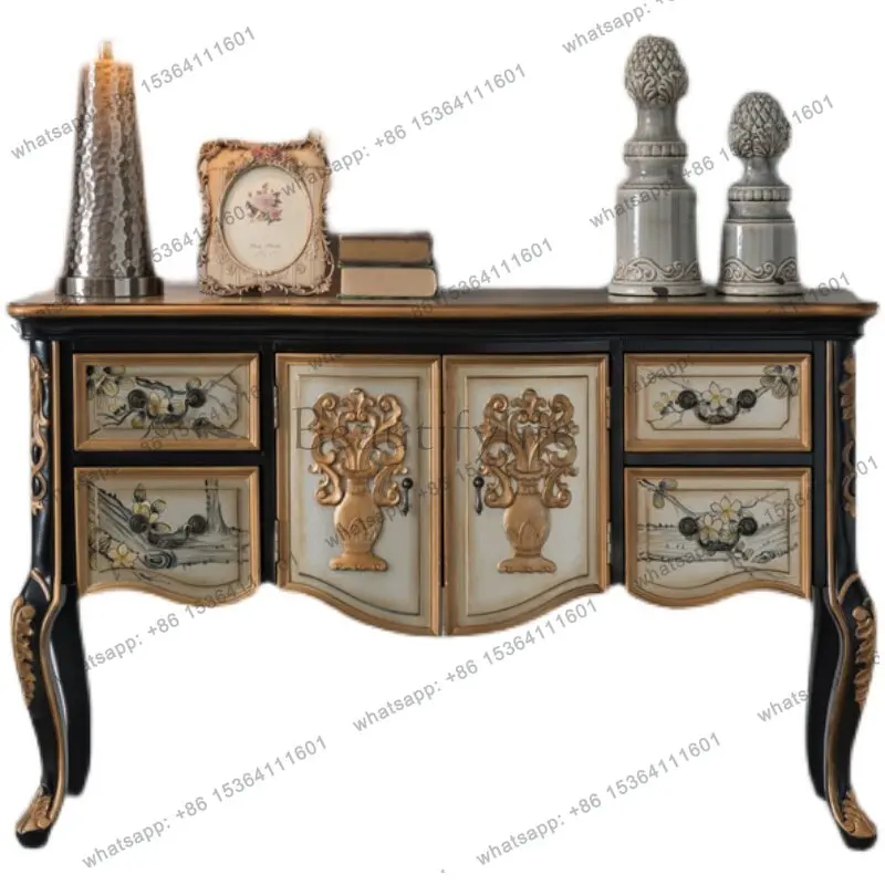 American side cabinet entrance table against the wall to enter the home decoration solid wood entrance platform