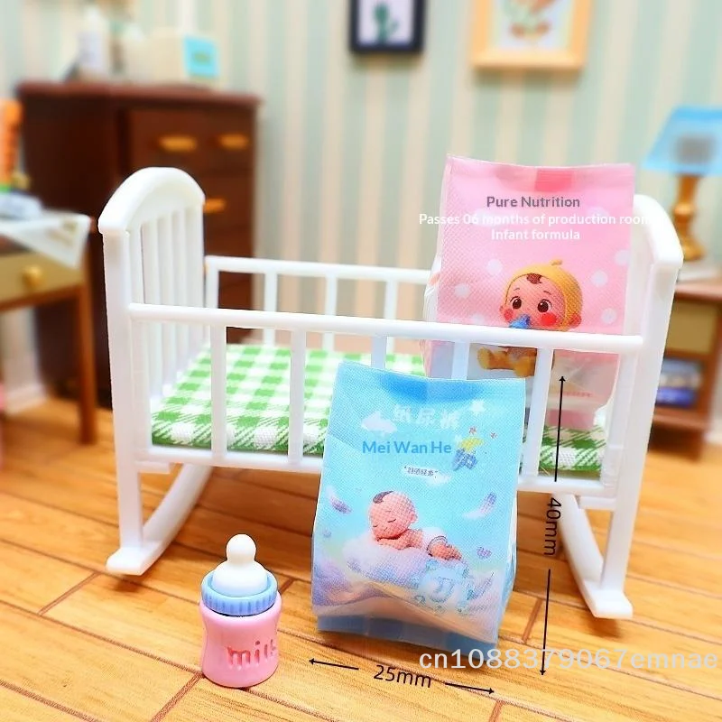 

[ZYAS]1Pcs Home Decoration Cute Miniature Scene Food Toy Dollhouse Mini Milk Powder Diaper Model For Doll Accessories Toys