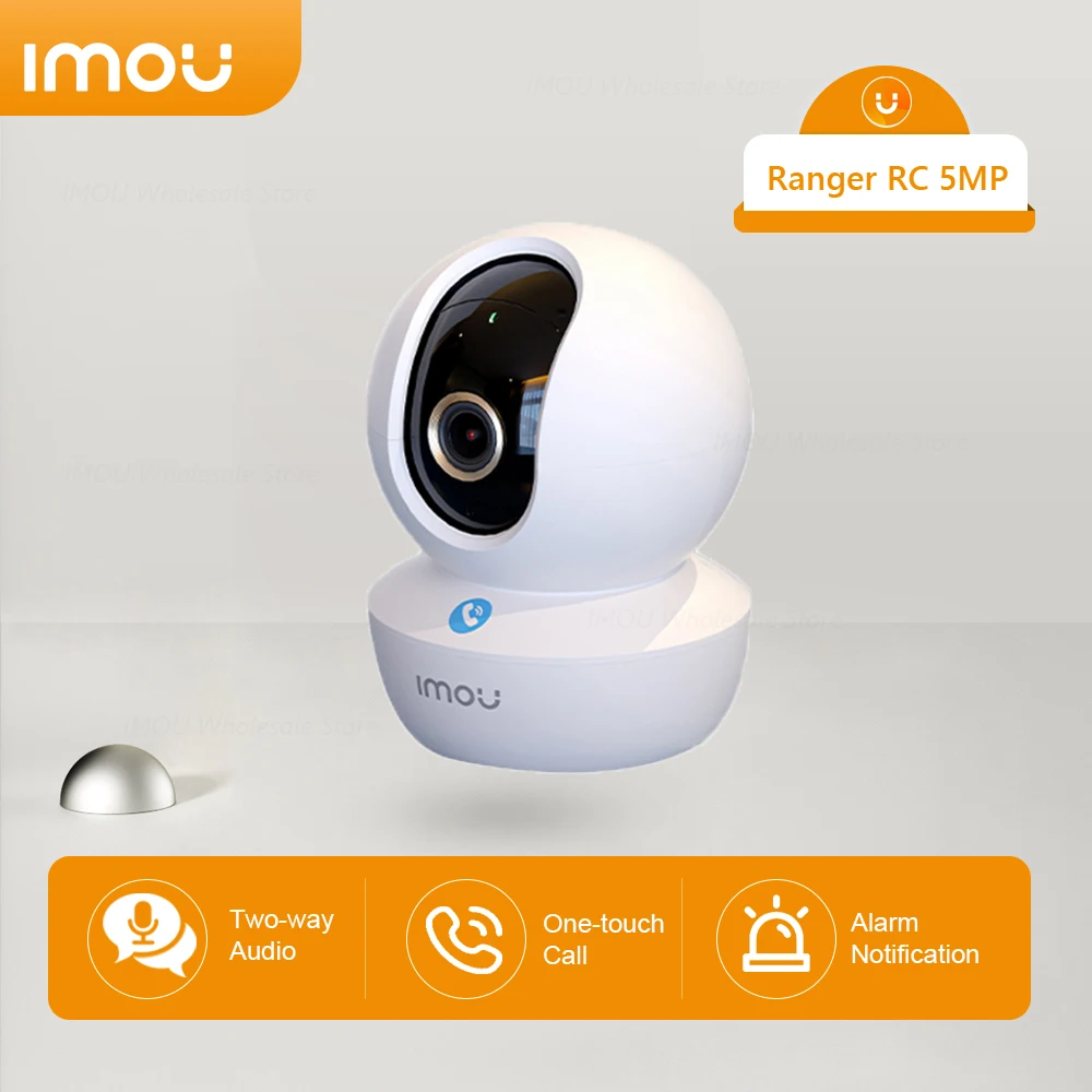 IMOU  Ranger RC 5MP Indoor Wifi Surveillance Camera One-touch Call Baby Monitor Two Way Talk Abnormal Sound Alarm Privacy Mode