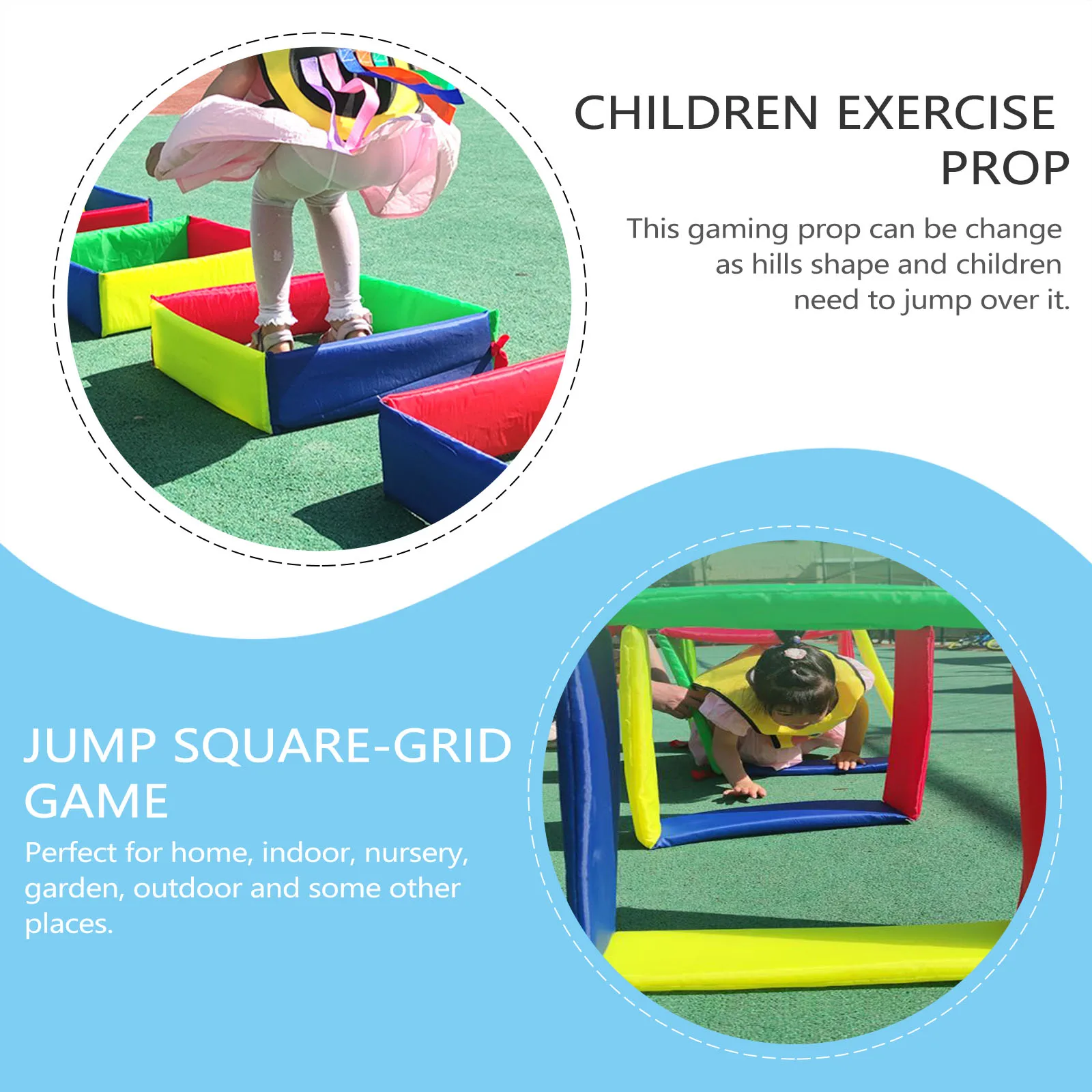 

1pc Kids Jump Square-Grid Game Prop Eva Cloth Four-Color Grid For Balance Training Sense Development Outdoor Indoor Play