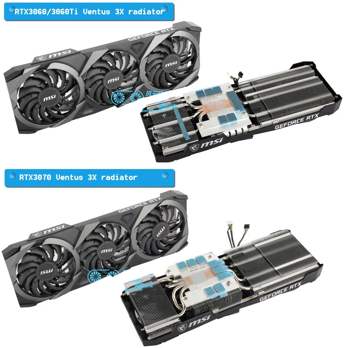 Imagem -03 - Msi Gpu Radiador para Rtx3060 3060ti 3070 3070ti 3080 3080ti 3090ventus