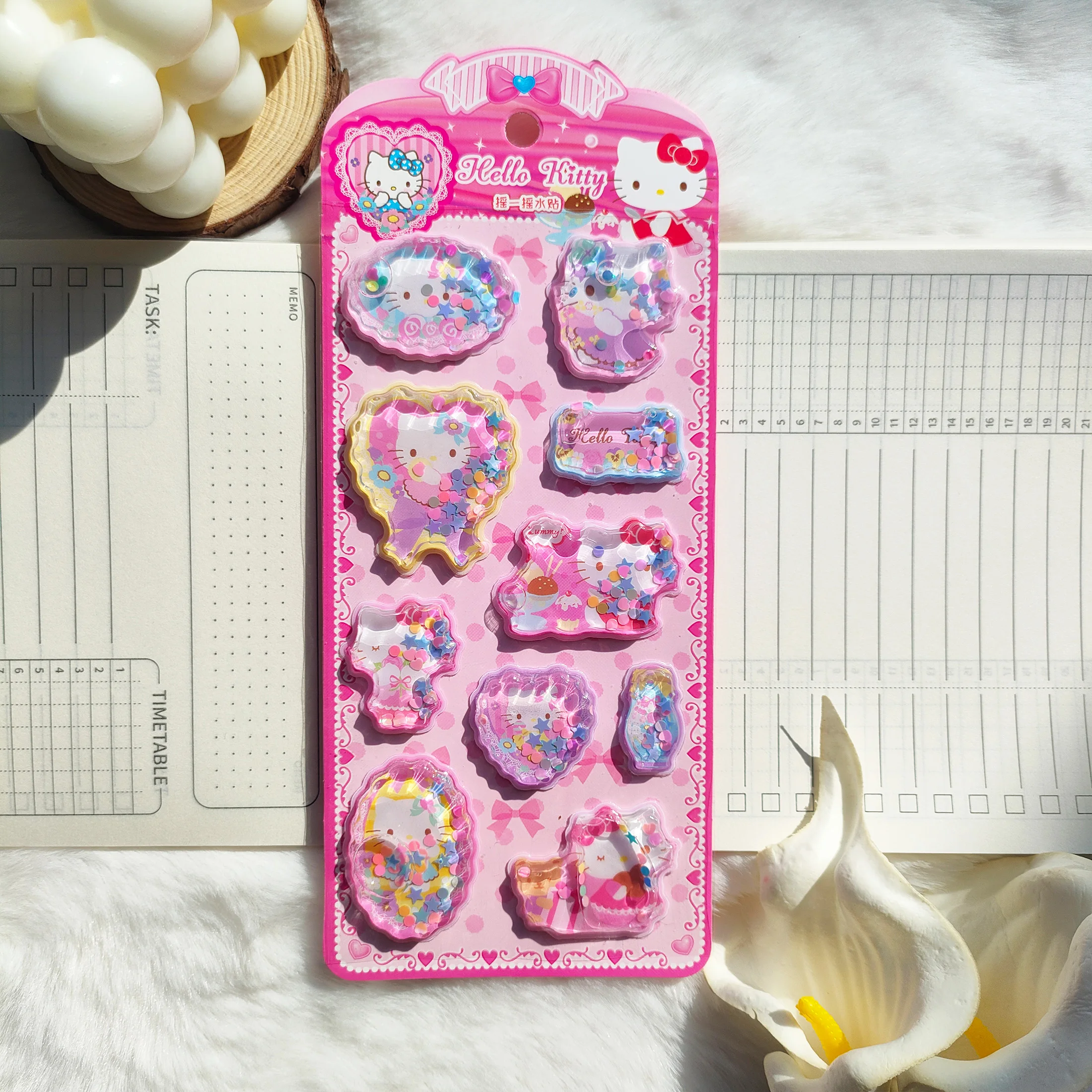 Niedliche Anime Kawaii Sanrio 3D Shake-Aufkleber - Wasserfeste Sticker für Notizbuch, Album, Tagebuch, DIY, Schule, Schüler, Schreibwaren, Kinderspielzeug