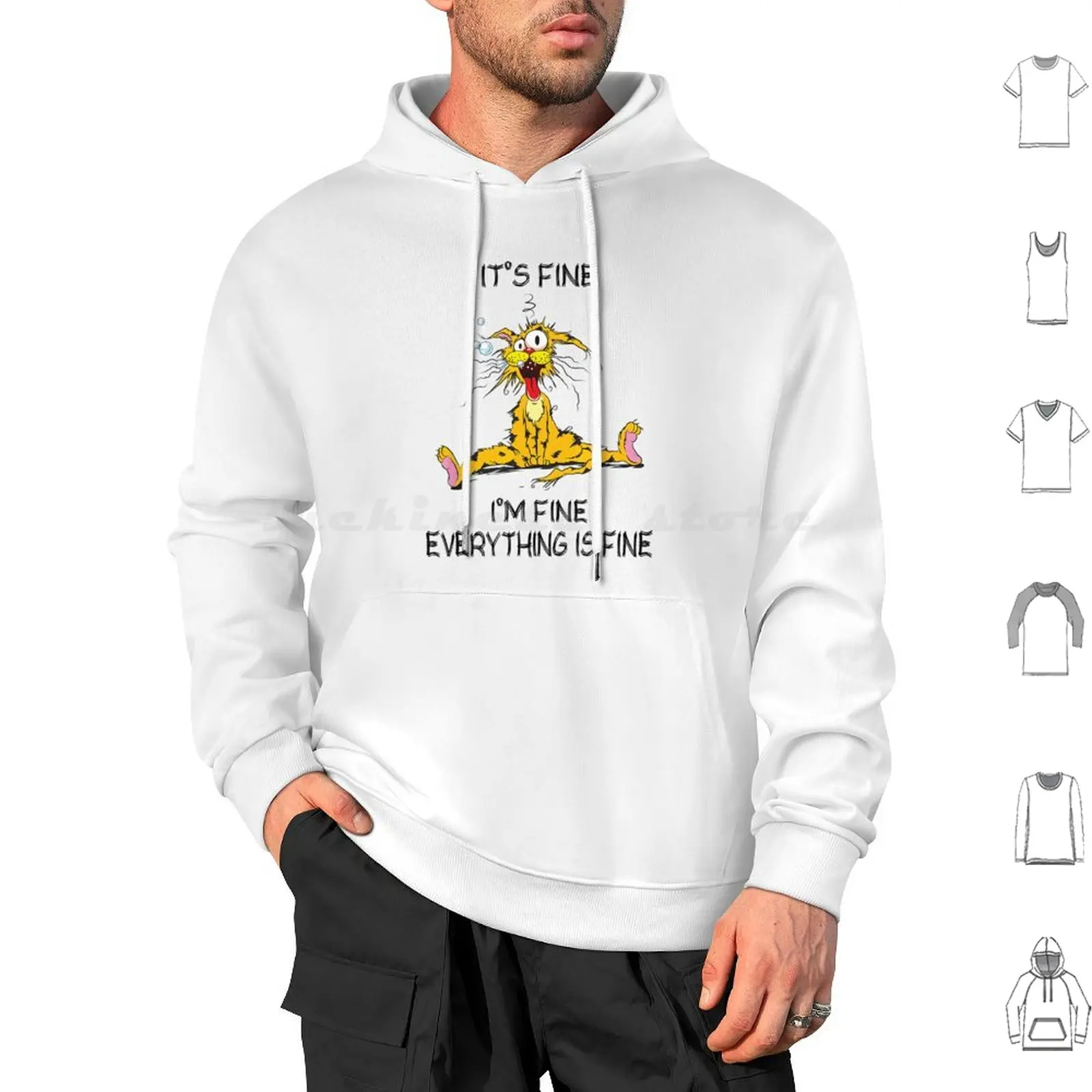 

Its Fine Im Fine Everything Is Fine Funny Quote Cat T-Shirt Hoodie cotton Long Sleeve Fine Funny Quote Cat Fine Funny