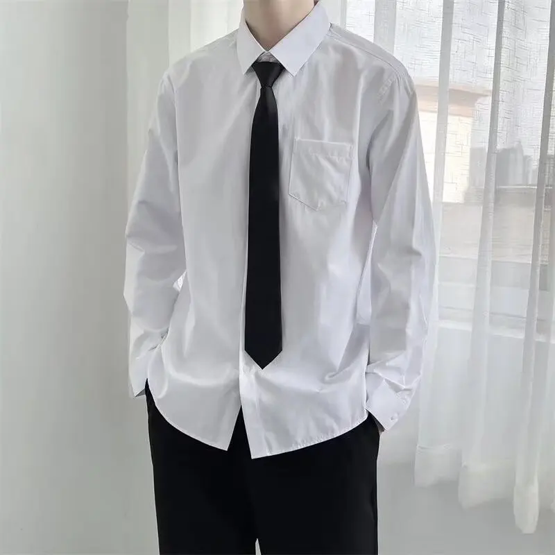 

Spring Large Size 300 Pou White Men's Casual Long Sve irt Thin Sle Loose Fit Hong Kong Sle Inner Trendy irt