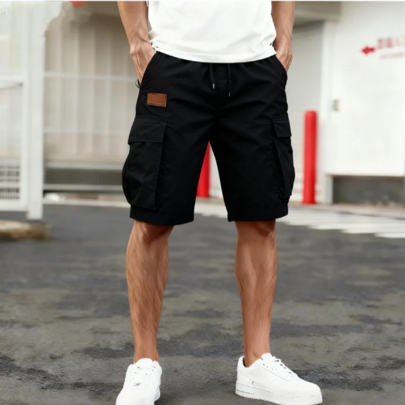 

Men's Shorts Loose Large Size Multi-Pocket Overalls Summer Cotton Comfortable Nickel Pants Outdoor Casual Sports Beach Pants