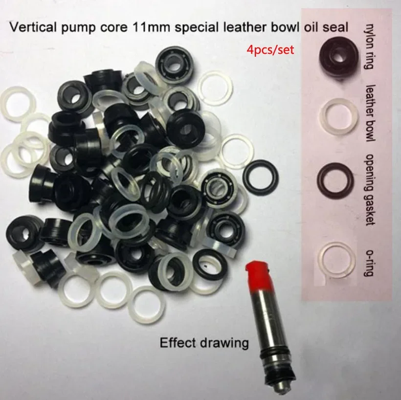 

Vertical Jack Pump Core Oil Seal Gasket Old-fashioned Leather Bowl 11mm Car Repair Tool Parts 5 Set New