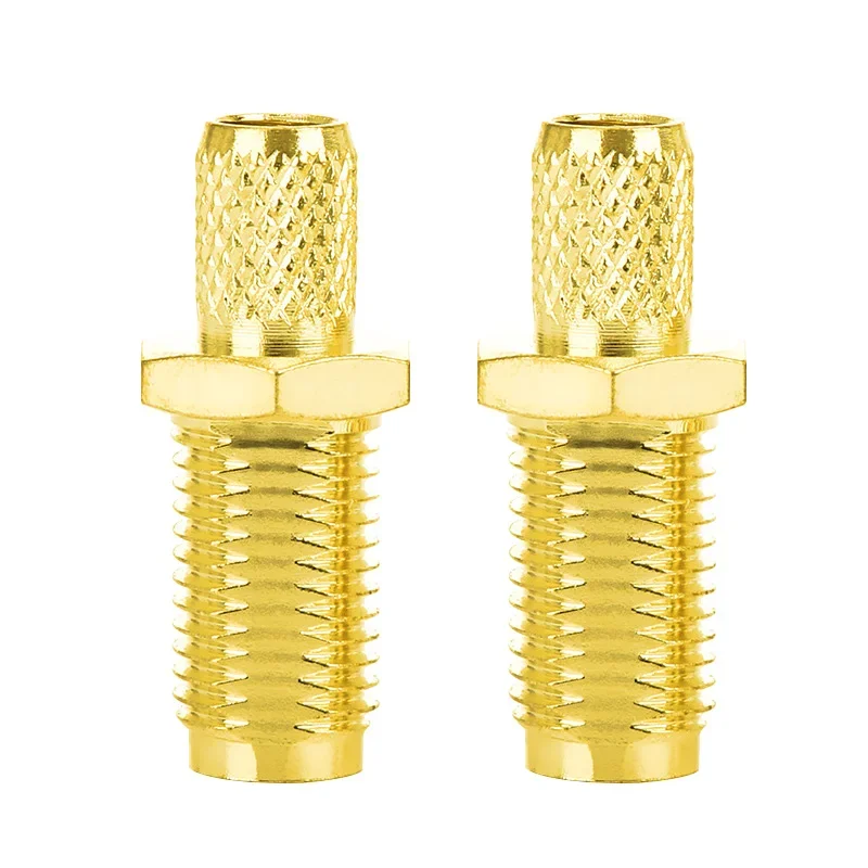 SMA Female RP-SMA Male Bulkhead Crimp Connector Gold-plated 50Ohms for RG58 RG142 SYV50-3 Cable