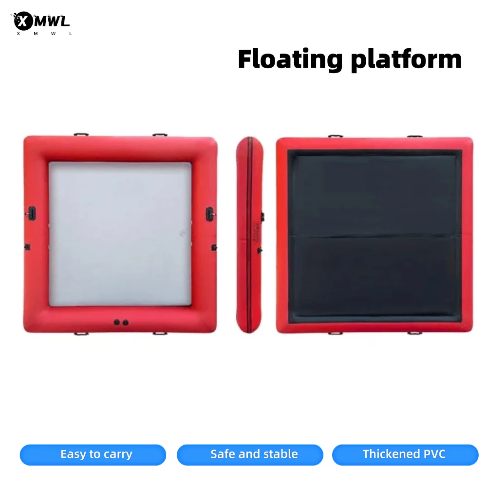 Bateau flottant gonflable en PVC épaissi, plateforme de tourisme portable avec moteur hors-bord pour les activités nautiques, la pêche et la natation