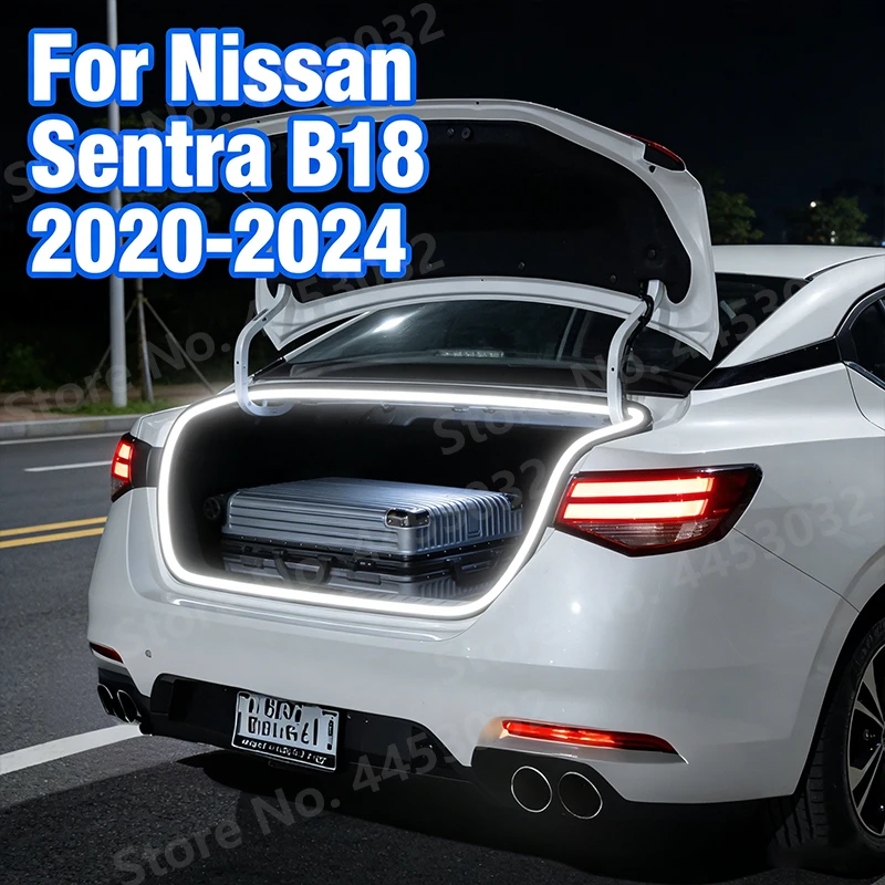 4M Car Trunk Light Strip For Nissan Sentra B18 2020-2024 LED Bright Auto-Sensing Interior Flexible Atmosphere Light 12V