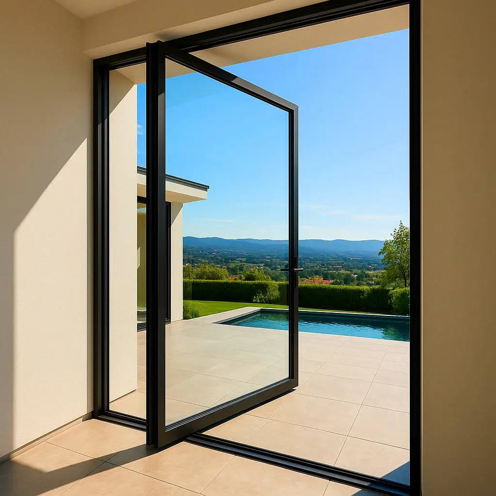 High Quality Villa Moisture Proof Swimming Pool Pivot Door Long Lasting and Durable Revolving Doors Exquisite Glass Doors