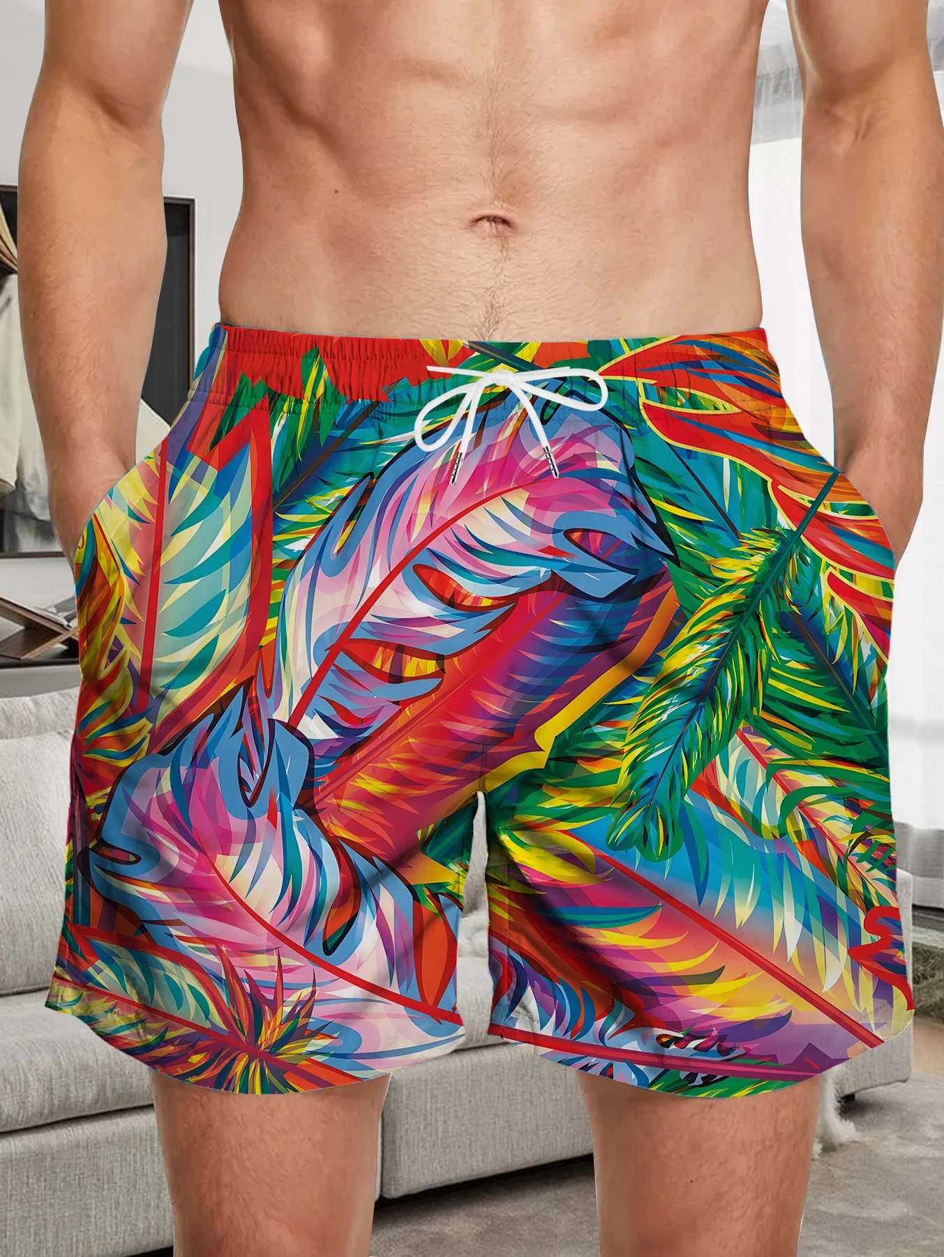 

Seaside Vacation Men Beach Shorts Full Digital Print High Elastic Quick Dry Trunks