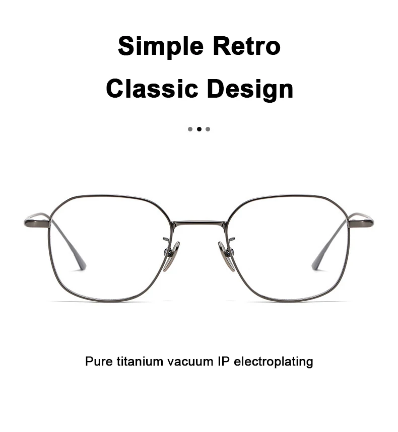 Japanische Marken-Replika Ultraleichte Reintitan Polygonale 1909 Design-Brille für Männer und Frauen Retro Business Luxus-Brillen für Koreaner – Detail 2