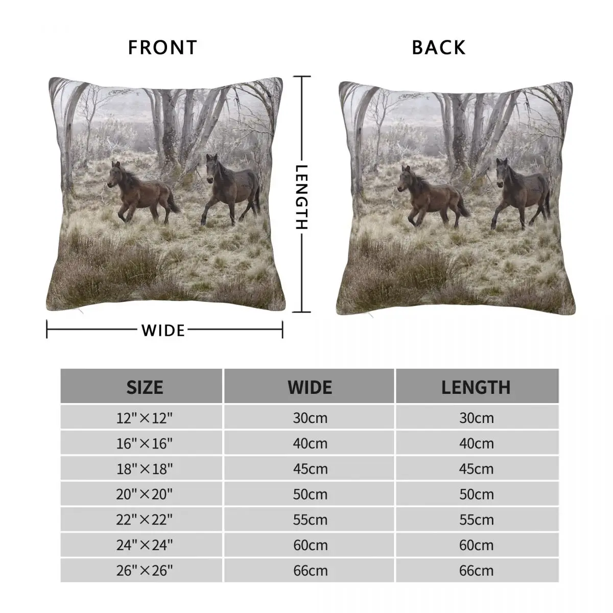 Australian Brumbies On A Cold Day Square Pillowcase Polyester Linen Velvet Creative Zip Decor Pillow Case Room Cushion Cover