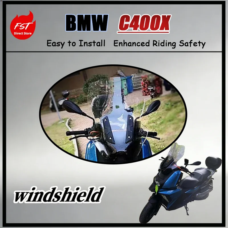 FOR BMW C400X Heightened Wind Barrier Aftermarket Import Ergonomic Elevation for Comfortable Long Rides Relieves Neck Fatigue