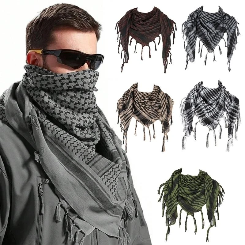 5ASD 아랍 스카프 Shemagh Scarf Dustproof Neck Wrap Arabian Headpieces Neck Shawl Desert 헤드 커버