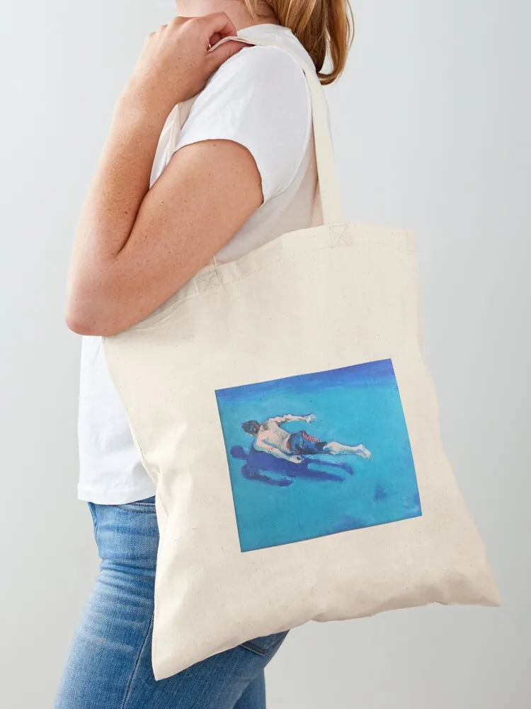 DIAGONAL SWIMMER Tote Bag free delivery bags shopping bag logo Canvas shoulder bag for beach Canvas Tote