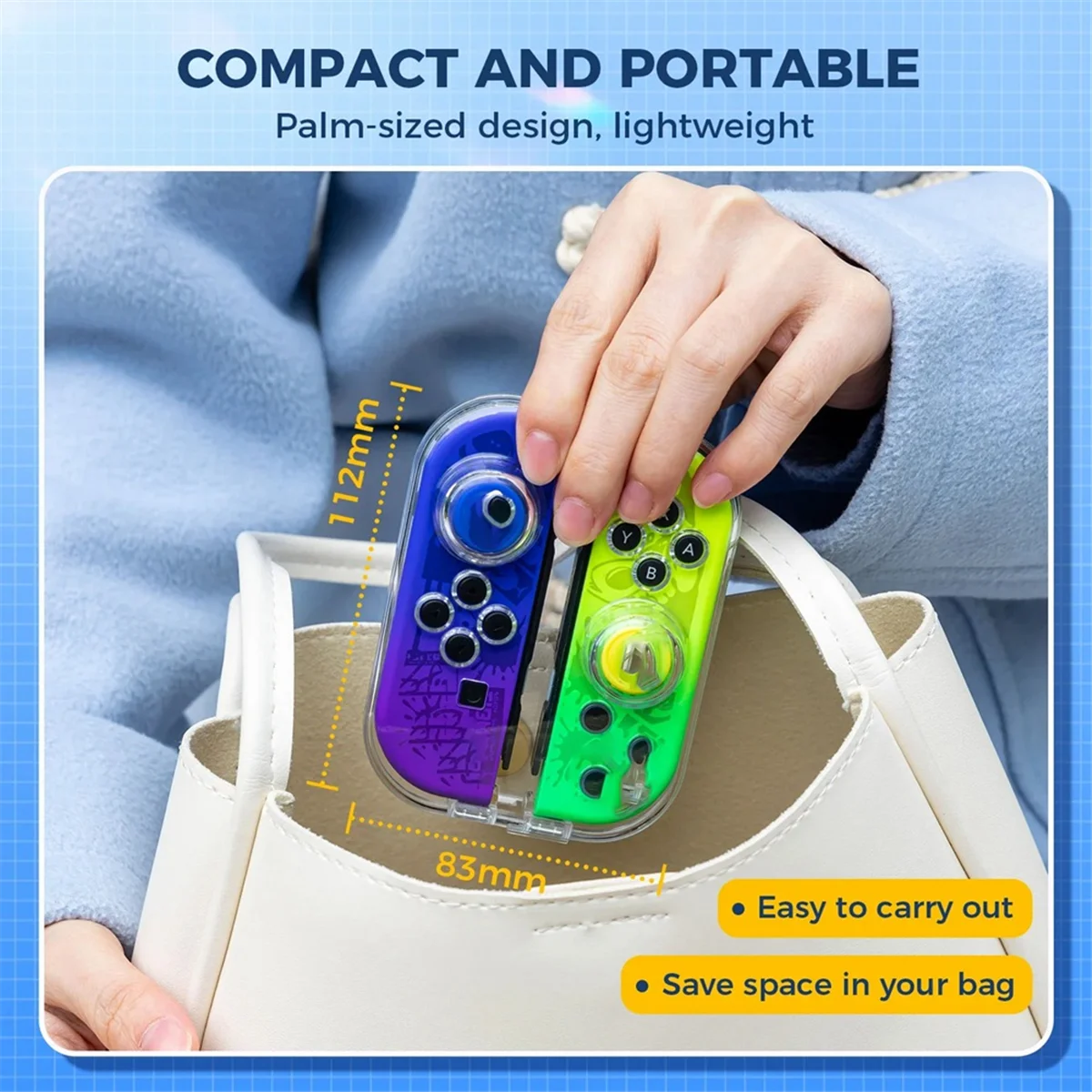 NEW Mini Version PC Transparent Storage Box for Nintendo Switch Joy-Con No-Wristband Version Joycon Storage Box