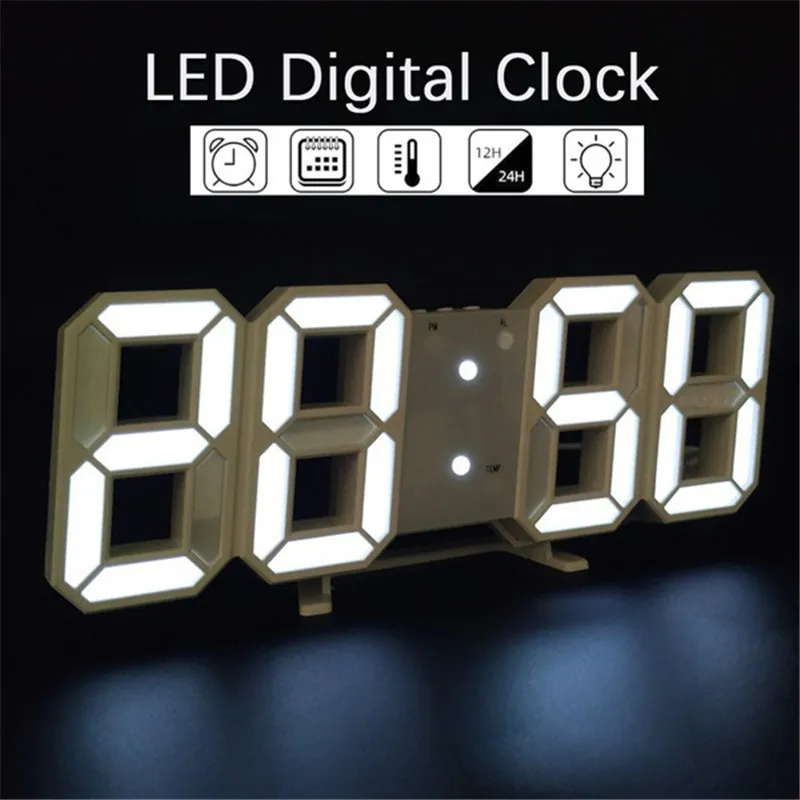 3D LED Digital Alarm Clock, Table Alarm Clock Manually & Auto Adjust Brightness, Easy to Read at Night, Perfect for Home Decor