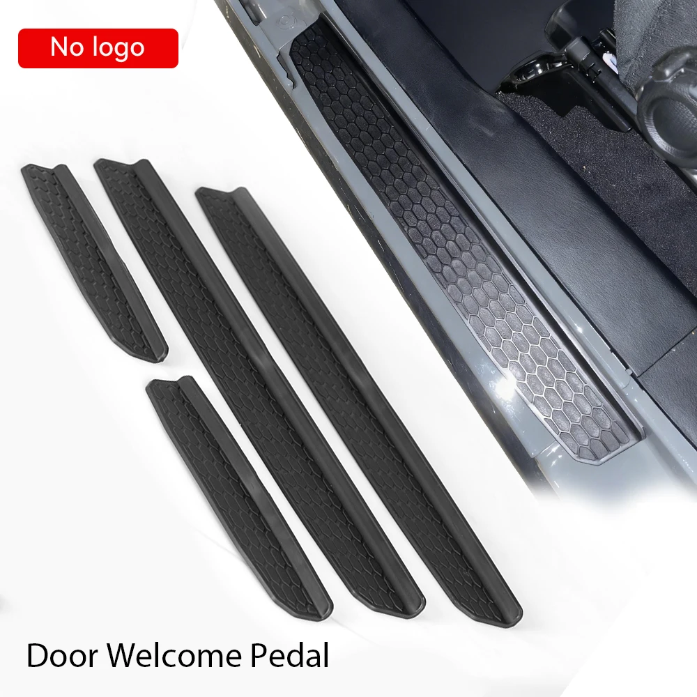 4Pcs New Door Black Molded Door Sill Guards For 2018-2023 Jp Wrangler JL/JT Auto Parts