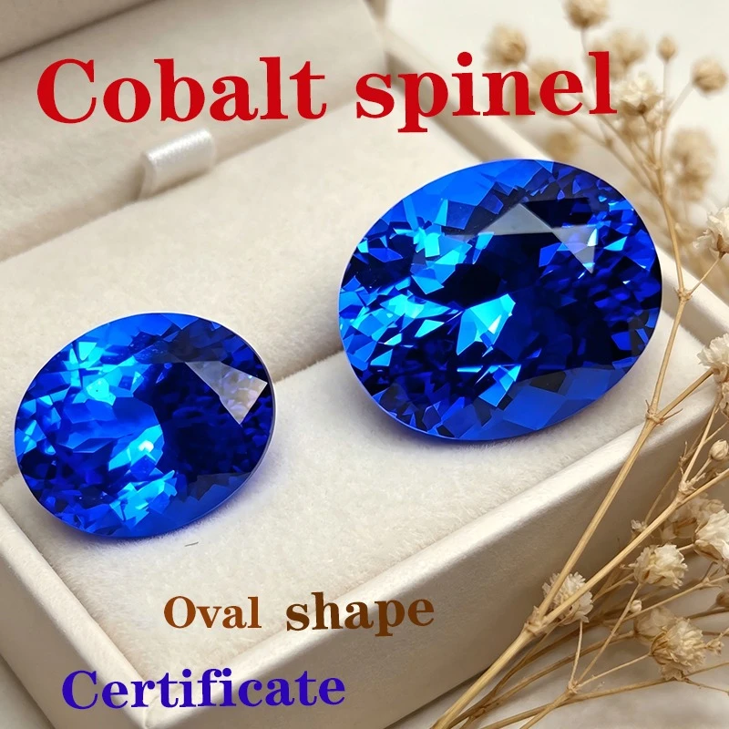 

Laboratory Cultivation of Gemstones Cobalt Spinel Oval Shape Certificate Charms for Jewelry Making