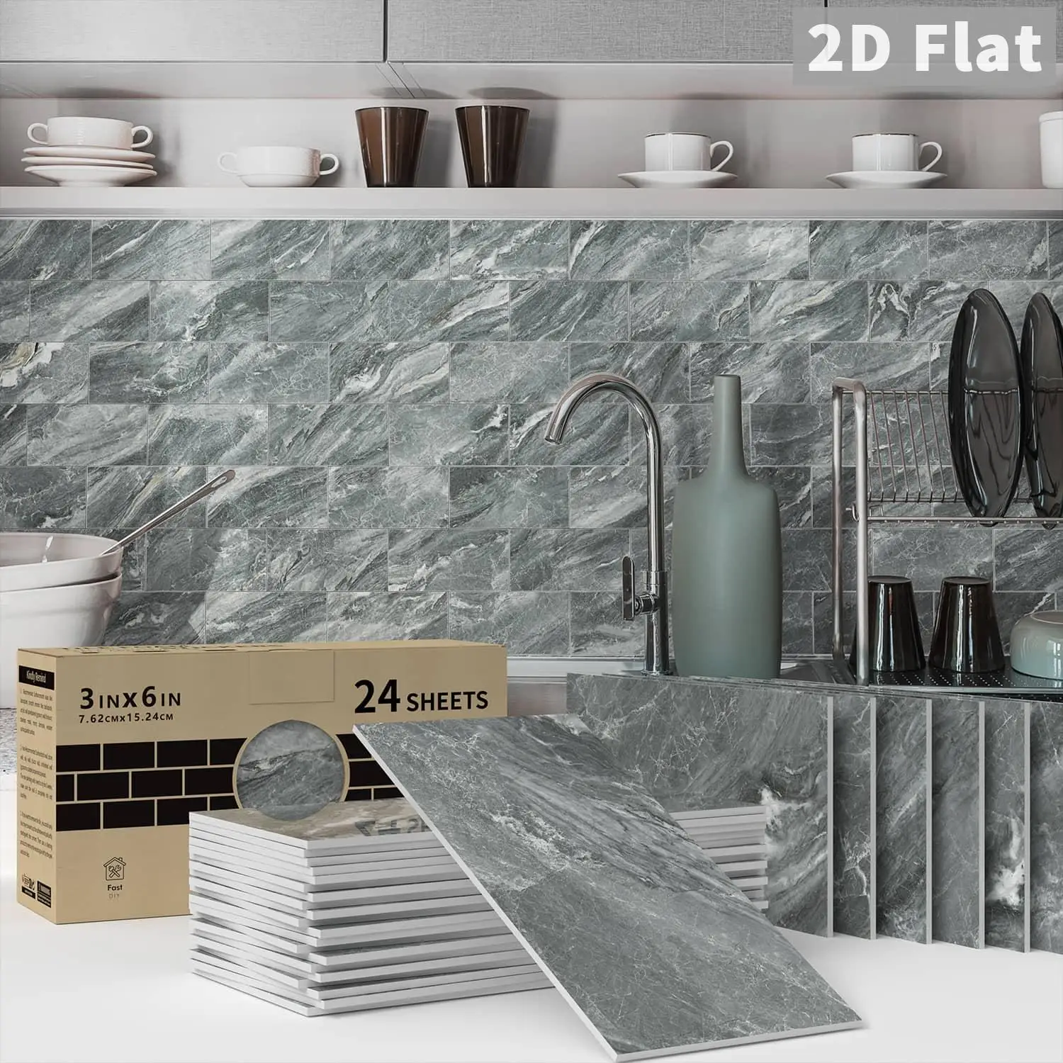 Imitation stone pattern self-adhesive decorative sticker that can be peeled off and glued for kitchen and bathroom stickers