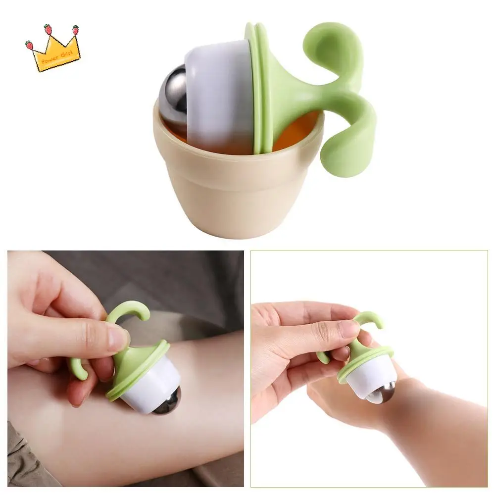 

360° Rotating Potted Plant Massager Face Slimming Beauty Tool Roller Ball Massager Cute Design Meridian Relax Roller Decor