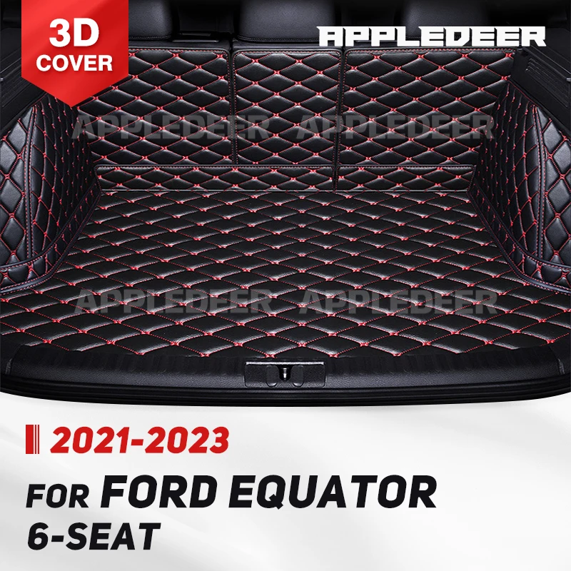 

Автоматический коврик в багажник с полным покрытием для Ford Equator, 6-местный 2021-2023, антигрязный автомобильный багажник, аксессуары для защиты салона
