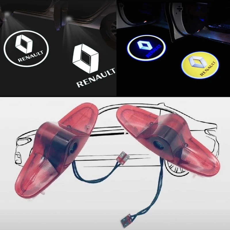

2PCS Renault Universal LED Welcome Door Lights Laser Projector - 99% Cars Fit HD Ghost Shadow 5s Install Puddle lights