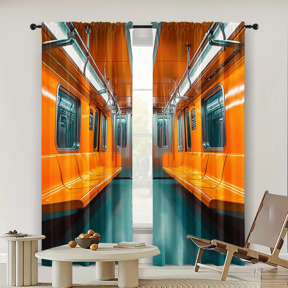 2pc,  Happy Easter Drapes Inside the subway Durable Polyester,Without Electricity Festive Holiday Perfect for Holiday Portraits