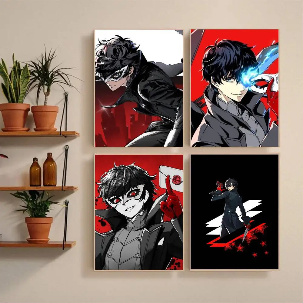 Game P-Persona 5 R-Royal Joker  Poster Self-adhesive Art Waterproof Paper Sticker Coffee House Bar Room Wall Decor