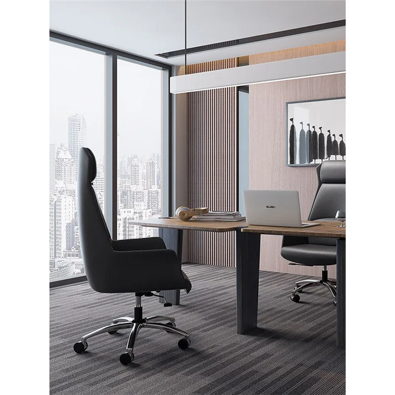 Modern Leather Office Chair Mermaid Conference Computer Boss Home Study Large Desk High Back Relaxing Chair