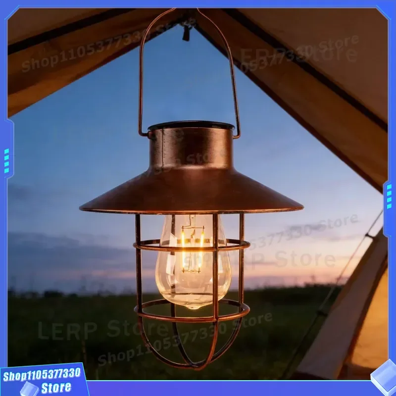 Portable Solar Camping Light IP65 Waterproof USB Rechargeable Touch Control Warm White Hanging Lamp for Outdoor Tent Hiking