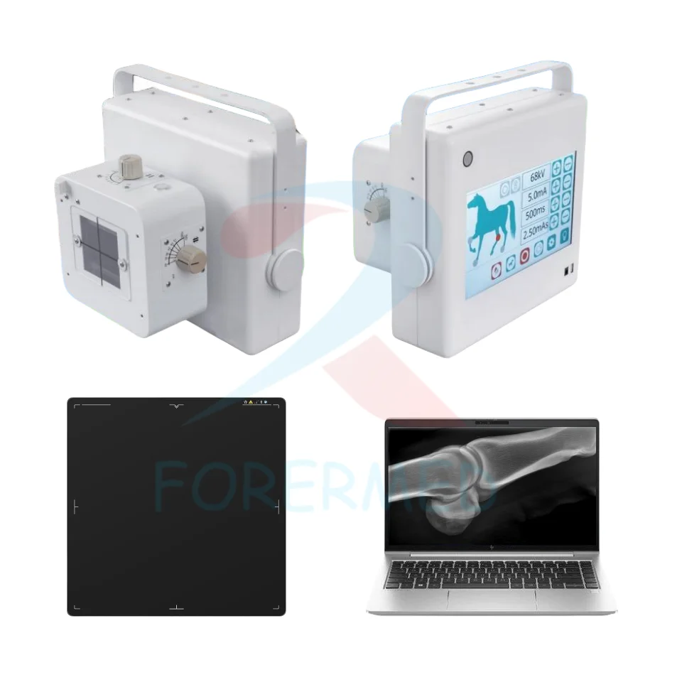 Horse Dog 1KW DR Vet Portable X-ray Fluorescence High-frequency X Ray System 6kg Small Size Veterinary Digital X Ray Machine DR