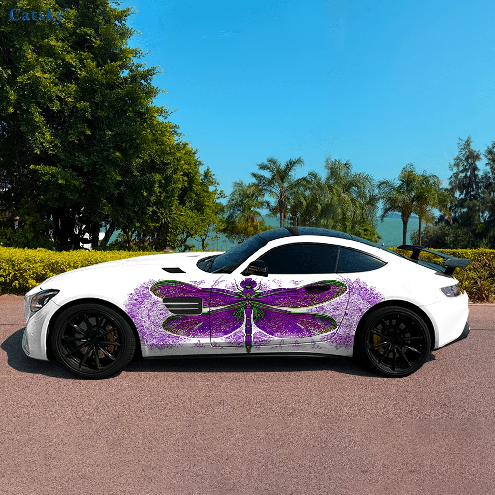 Dragonfly Mandala Pattern Car Vinyl Wraps Decal Self-adhesive PVC Sticker Suitable for Trucks SUV Decor Auto Accessories Gift view 5