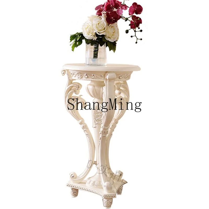 

LXY high-end luxury marble gold-painted shelves, white living room corner balcony shelves