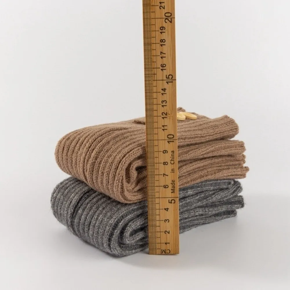 

New Solid Color Leg Warmers Thickened Button Mid-Calf Sock Harajuku Middle Tube Socks Autumn and Winter