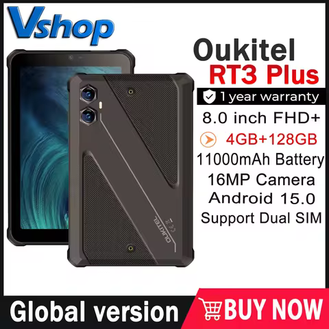 OUKITEL RT3 Plus Rugged Tablet 4G 4GB+128GB 8"HD I...