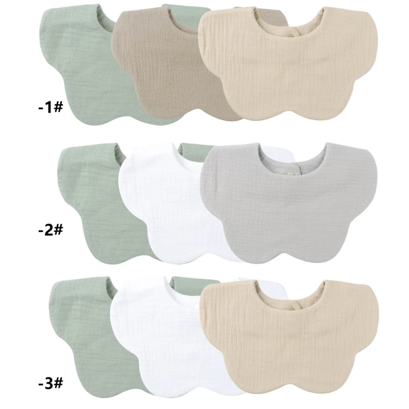 

3PCS Infant Drooling Bib Burp Cloths for Baby Boys Girls Cotton Saliva Towel Unisex Solid Baby Teething Bib for Newborn