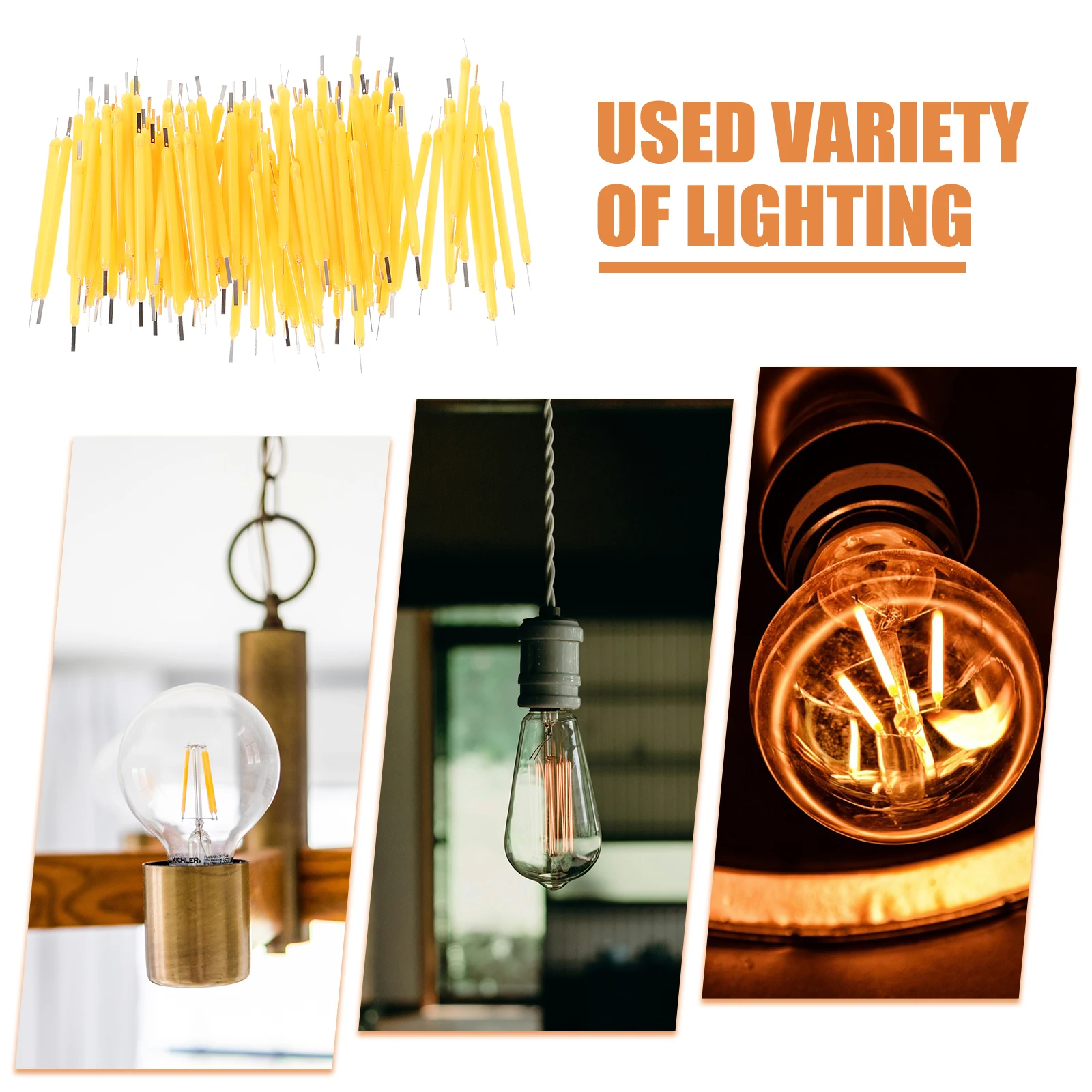 

100pcs LED Hard 3V 38mm 120mA Warm Light Bulb Parts for Lamp Making Decorative Repair Diode Accessories