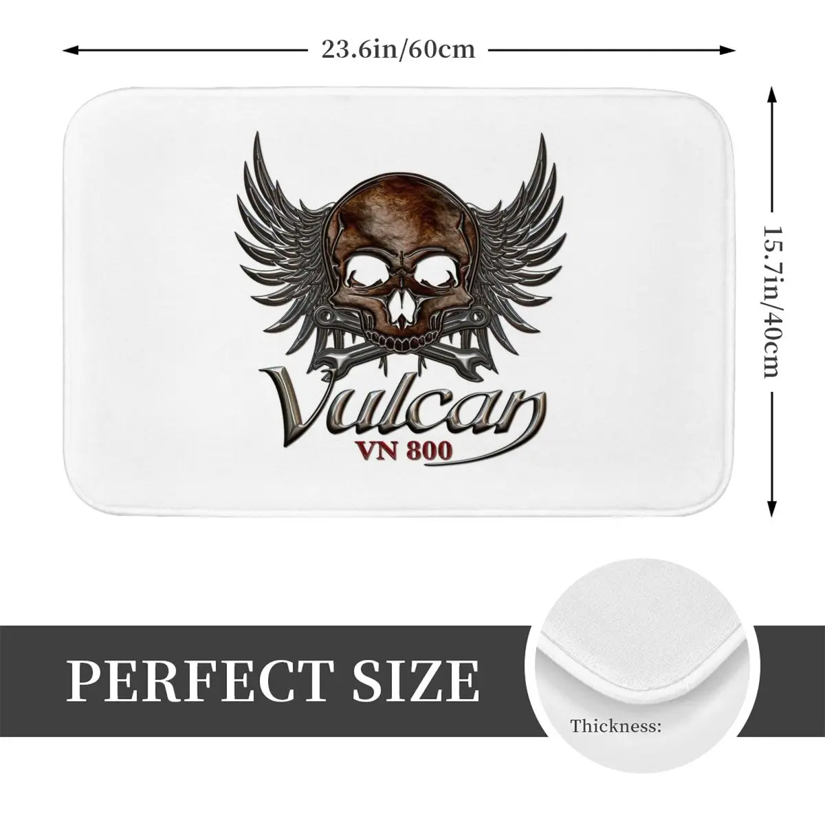 Motorcycle Vulcan VN 800 Skull Non-slip Doormat Floor Mat Dust-proo Carpet Rug for Kitchen Entrance Home Bedroom Footpad Mats