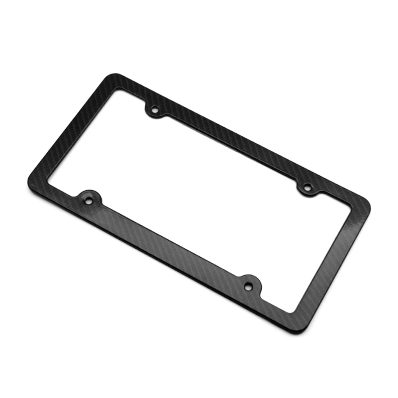 Modern Carbon Fiber Pattern License Plate Mount Sturdy Car License Plate Frame Q6RD