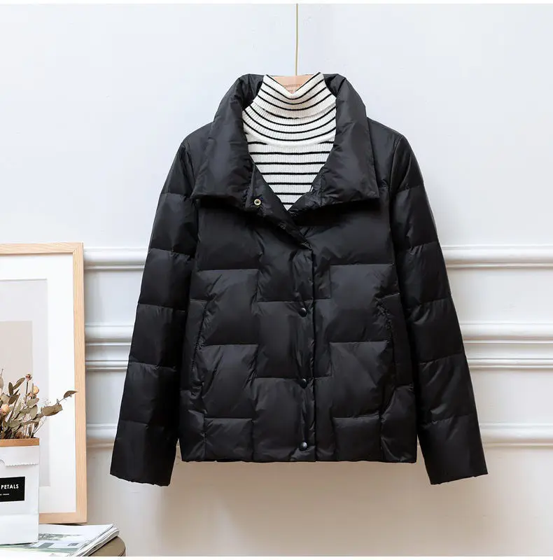 2023 Spring Autumn New Down Jacket Women's Jackets Stand-Up Collar Coat for Women Light Outerwear Female Korean Down Coat Tops