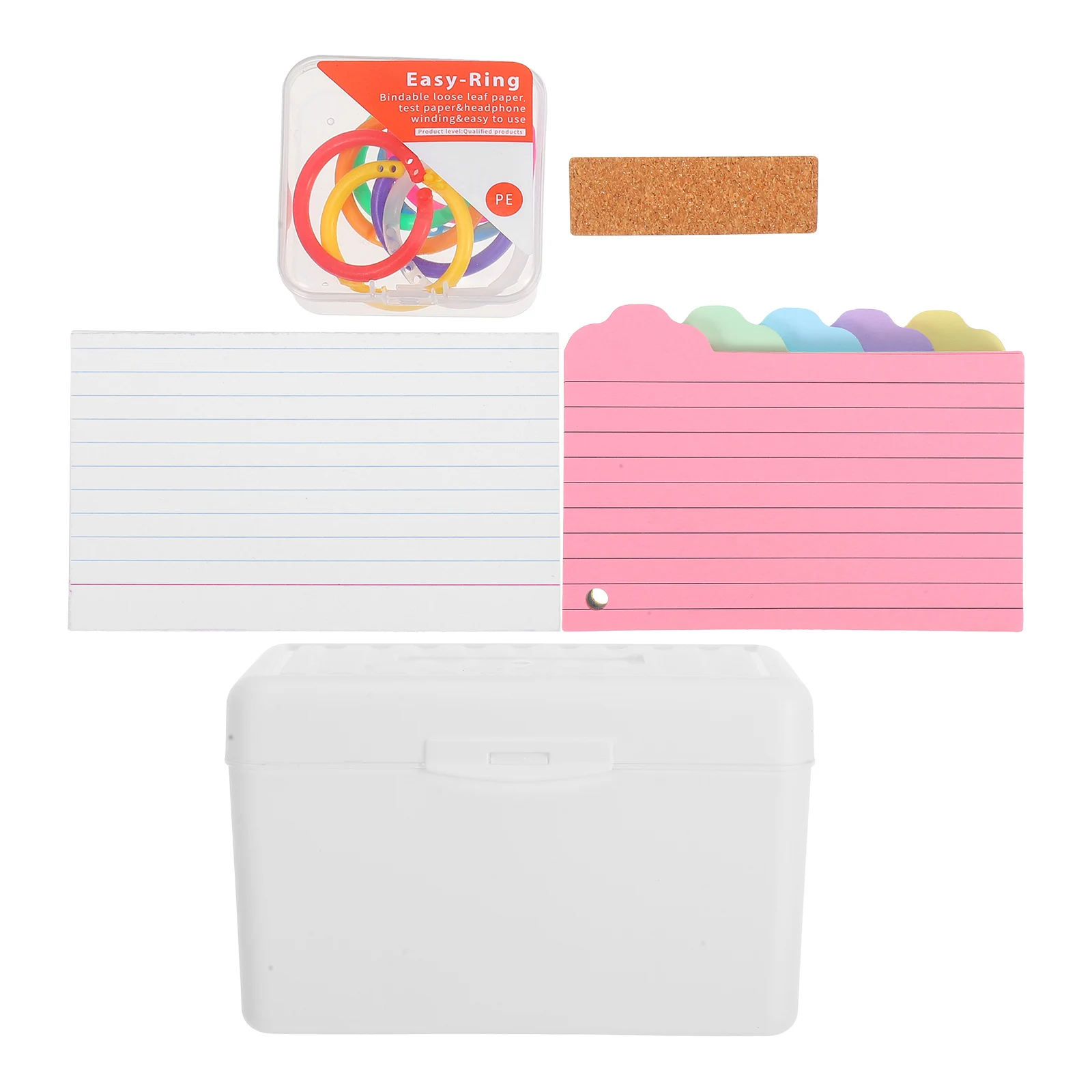 

1Set Desk Cards Organizer Box Plastic Flashcard Holder Multi-Function Note Card Storage Office Accessory Recipe Card Box