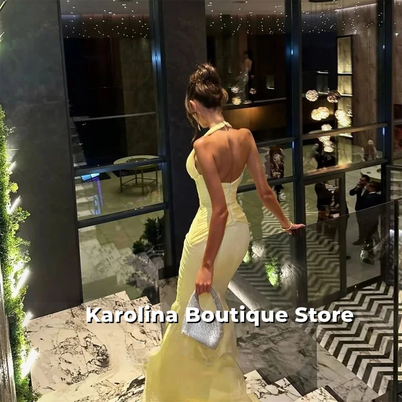 فساتين سهرة فاخرة حورية البحر 2025 امرأة مخصصة باللون الأصفر فيستدوس دي فيستا فستان حفلة موسيقية نسائي 2025 خارج الكتف مثير #5