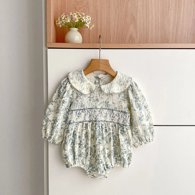 2026 Neu 0-24M Frühling Kleinkind Mädchen Strampler Langarm Baumwolle Kragen Baby Mädchen Overall Kinder Bedruckte Kleidung – Detail 5