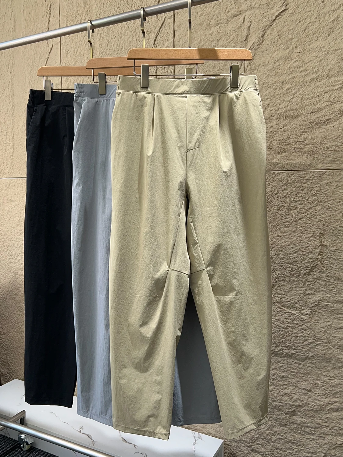 

Outdoor Men's Casual Pants Breathable Cool Sensation Sun Protection Elastic Wear Resistant Sporty Straight Leg mid Waist