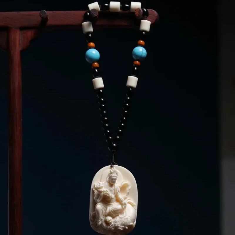 Directly From The Manufacturer Ivory Fruit Carved Puxian Pendant Pendant Idol Bodhisattva Natal Buddha Pendant Car Decoration