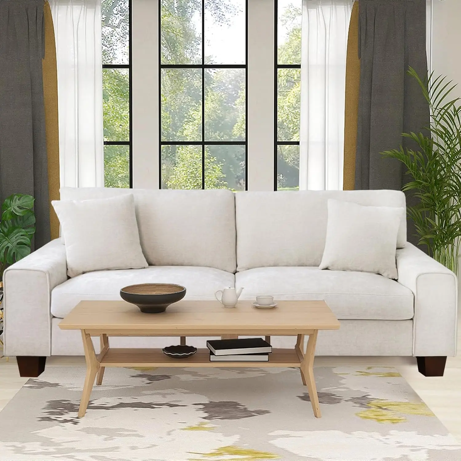 Modern Living Room Chenille Recliner Sofa Small Sofa,loveseat Sofa,Removable Sofa Cover Space Spring Cushions and Solid Wood Fra