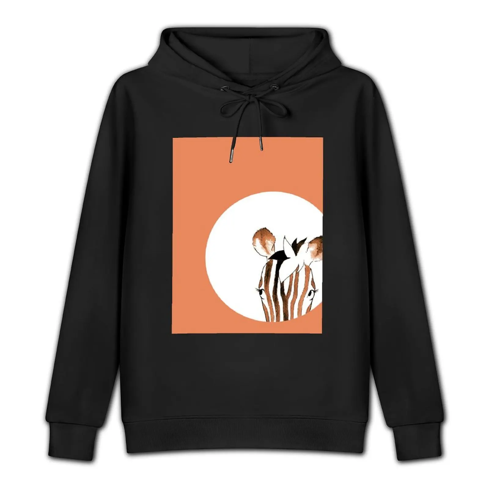 Orange Watercolour Zebra Pullover Hoodie men wear men's clothing man hoodie