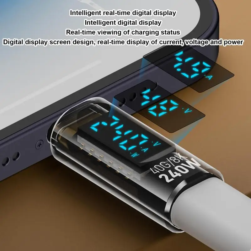 Type C Adapter Tester Fast Charging Type C Female To Male Converter Type C Converter With Digital Display For Phone Laptop